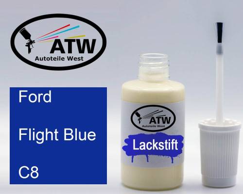 Ford, Flight Blue, C8: 20ml Lackstift, von ATW Autoteile West.